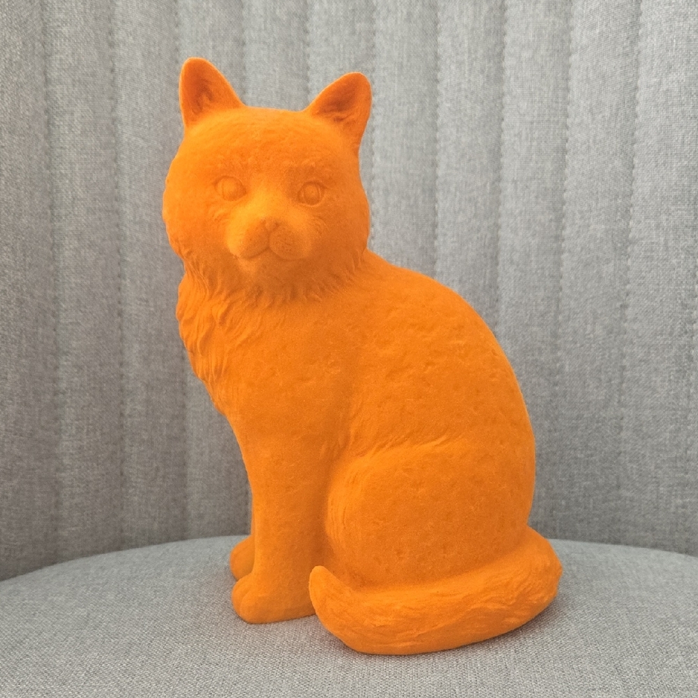 Michael's Ashland Halloween Flocked Orange Cat Figurine, NWT